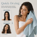 Axooms Microfibre Hair Towel, Super Absorbent Hair Towel Wrap with Elastic Straps for Women Adults, Soft Hair Turban Towel for Long Thick Curly Wet Hair, Cream White