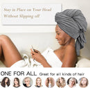 Axooms 1-Piece Microfiber Hair Drying Towel Wrap, Quick-Absorbing Anti-Frizz Turban with Button for Women's Long Wet Hair