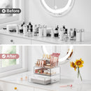 Axooms Clear 3-Tier Makeup Organizer with 2 Drawers and Lipstick Tray