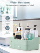 Axooms Large Countertop Makeup Organizer with Drawers for Cosmetics, Skincare, Brushes, Jewelry, and Perfume, White