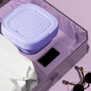 Axooms Foldable Washing Machine, Portable Mini Automatic Washing Machine, Lightweight Underwear Washer for Travel, Camping, Apartments and Laundry (Purple)