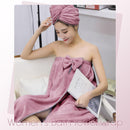 Axooms Women’s Microfiber Hair and Body Towel Wrap, Adjustable and Super Absorbent, Gray