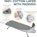 Axooms Foldable Metal Ironing Board with Iron Rest, Small Portable Ironing Board with Heat-Resistant Cotton Cover, Compact Ironing Board for Small Spaces and Travel, 31 x 12 Inch, Gray