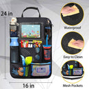 Axooms Waterproof Car Back-Seat Organizer for Kids, Touchscreen iPad and Tablet Holder with 9 Pockets