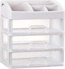 Axooms 3-Drawer Makeup Organizer for Cosmetics, Jewelry & Skincare - White, 1 Piece