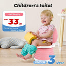 Axooms Portable Travel Potty for Toddlers, Foldable Kids Toilet for Indoor and Outdoor Use, Easy to Carry, Pink and Blue