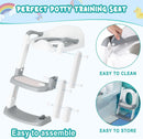 Axooms Kids Potty Training Seat with Step Stool Ladder, Toddler Toilet Seat for Boys and Girls, Grey