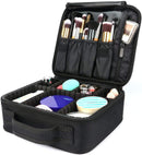 Axooms Portable Travel Makeup Bag with Adjustable Dividers for Cosmetics, Brushes, Toiletries, Jewelry, and Accessories, Black, BK14-WAA-2