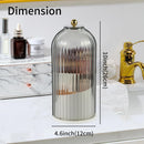 Axooms Makeup Brush Holder Organizer with Lid,360 Rotating Clear Dust Proof Makeup Brushes Organizer for Vanity Desktop Bathroom Countertop(White)