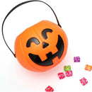 Axooms Halloween Pumpkin Buckets, Jack-O-Lantern Candy Holder with Handle, Small Pumpkin Pails for Halloween Party Gifts & Decorations, 6.6" × 5.5" (1 Piece, Orange) (Mad Orange)