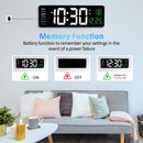 Large Digital Wall Clock with Remote Control - 16"