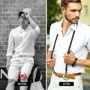 Axooms 1 Pair Men's Shirt Stay Clips by AYBH Honix – Adjustable Elastic Straps with Anti-Slip Lock Clips, Shirt Holder Accessories for Men & Women (Black)