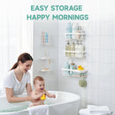 Veken Shower Caddy 6-Pack, Bathroom Organizers and Storage Shelves, Black | Advanced Rustproof Design, Large Capacity, No Drilling, Adhesive Rack with Soap Holder, Wall-Mounted Kitchen & Home Decor