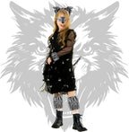 Axooms 7-Piece Werewolf Costume Kit — Ears Headband, Mask, Tail (44 cm), Gloves & Leg Warmers | Soft Plush, One-Size, Easy Dress-Up