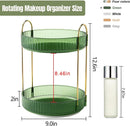 Axooms 360° Rotating Makeup Organizer for Bathroom Countertop, 3-Tier Cosmetic and Perfume Storage Shelf, Gold