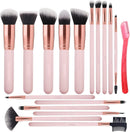 Axooms 16-Piece Synthetic Makeup Brush Set with Eyebrow Razor