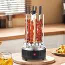 Professional Vertical Rotisserie Grill – Indoor Smokeless Electric BBQ Grill with 360° Auto-Rotating Skewer & Timer | Stainless Steel Countertop Kebab Maker for Home Use | 6 Skewers