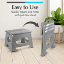 Handy Laundry Folding Step Stool 9 Inch, Black, Non-Slip Holds 300 lbs | 9 Inch, Black, Foldable Collapsible Step Stool, Non-Slip, Holds 300 lbs, Kitchen Bathroom Bedroom, Adults