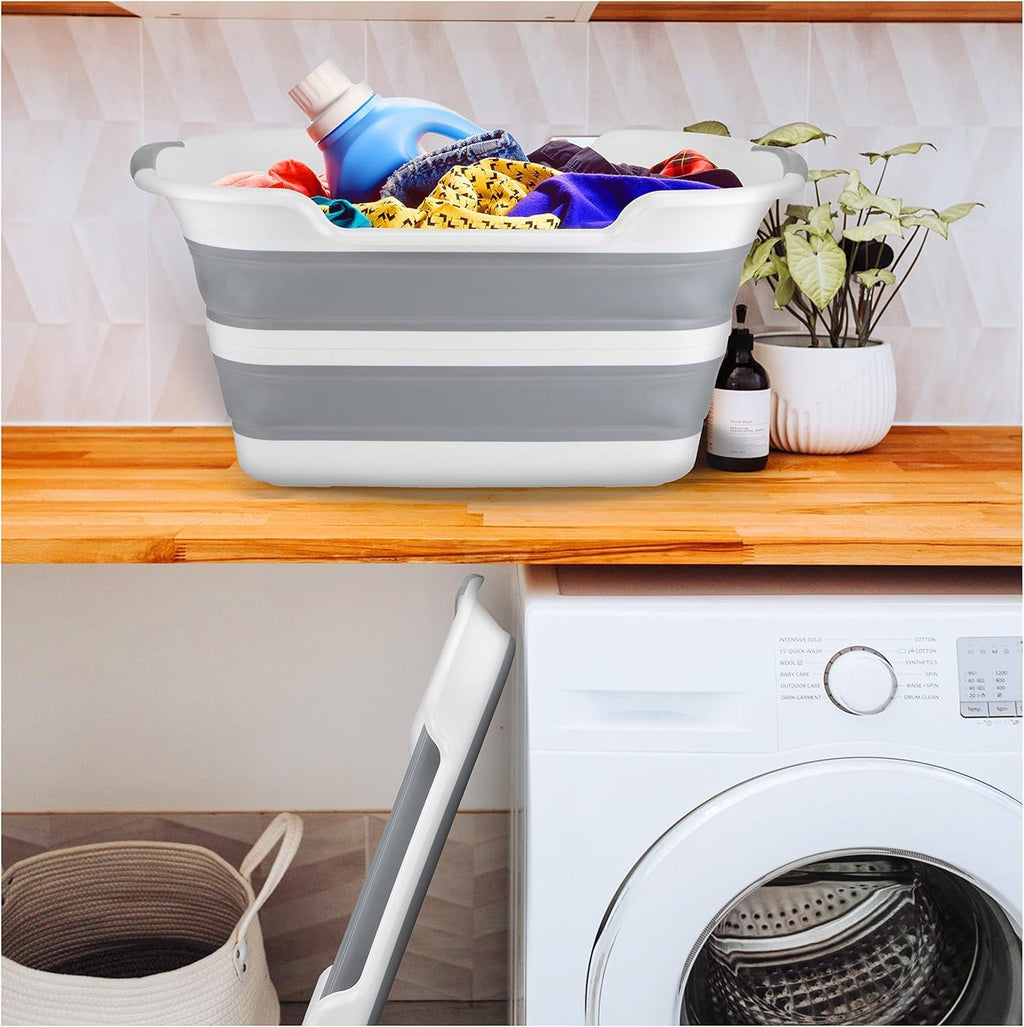 Foldable Multipurpose Collapsible Pet & Baby Bath Tub – 60 × 40 × 27.5 cm | PP+TPR, Lightweight, Space-Saving (Folds to 7 cm)