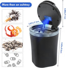 Axooms Car Ashtray with Lid, Stainless Steel Smokeless Portable Detachable Windproof Ashtray, Fits Car Cup Holders (Black)