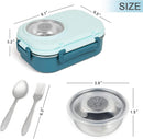 Axooms Stainless Steel Bento Lunch Box (1000 ml) – 3-Compartment, Leak-Proof with Sauce Bowl, Fork & Spoon | Stackable, BPA-Free, Dishwasher Safe
