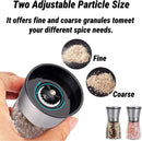 Axooms Salt & Pepper Grinder Set, Manual Refillable & Adjustable Pepper Mill, Professional Spice & Seed Grinder for Home, Kitchen & Outdoor Use (2-Pack)