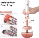 Axooms Automatic Makeup Brush Cleaner and Dryer, Electric Brush Cleaning Machine with 8 Rubber Collars