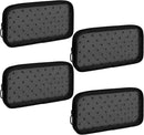 Axooms 4-Piece Small Nylon Mesh Zipper Bag Set, Multipurpose Cosmetic Pouches for Travel, Office Supplies and Travel Accessories, Black, Size S
