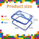 Axooms 4-Pack Clear Toy Storage Bags, 9.4 x 6.7 x 4.3 Inches, Transparent PVC Toy Organizer Bags with Zippers, Waterproof Storage for Building Blocks and Small Toys, Black