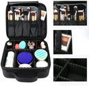 Axooms Portable Travel Makeup Bag with Adjustable Dividers for Cosmetics, Brushes, Toiletries, Jewelry, and Accessories, Black, BK14-WAA-2