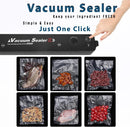 Axooms Electric 2-in-1 Food Storage Vacuum Sealer | Automatic Sealing Machine for Home Kitchen | Keeps Food Fresh with Wet & Dry Sealing System | Includes 10 Food Bags (Black - 1 Piece)