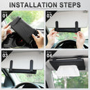 Axooms Car Tissue Box Holder, Sun Visor Mount, Luxury Faux Leather Tissue Cover, Hanging Car Tissue Holder for Rear Seat, Car Interior Accessory (Black)