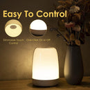 Axooms Rechargeable LED Touch Bedside Table Lamp, USB Night Light with 3 Warm Brightness Levels, 5 Colors and Gradient Mode for Bedroom, Nursery, Living Room and Camping
