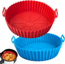 Axooms Non-Stick Silicone Pot for Air Fryer, 2-Pack, Food-Safe Air Fryer Liners as Alternative to Flammable Parchment Paper, Oven Basket, Fits 3-5 Quart, 2 Pieces