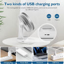 Axooms 4000mAh Double-Ended Spray Fan, Cool Air, 3 New Speeds 2025, USB-C Rechargeable with LED Light Cooler, Touch & Remote Control, 280ml Water Tank, Ice Fill (White)