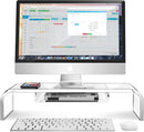 Axooms 20.3-Inch Clear Acrylic Monitor Stand with Storage