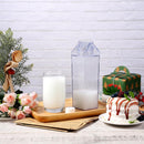 Axooms 2-Piece 500 ml Glass Water Bottle Set, Clear Plastic Milk-Carton Design Bottles with Lids for Outdoor Sports