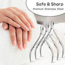 Axooms 4-Piece Stainless Steel Cuticle Nipper Set, Manicure Tool for Fingernails and Toenails
