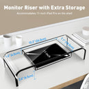 Axooms 20.3-Inch Clear Acrylic Monitor Stand with Storage
