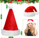 Axooms Christmas Hat, Santa Hat for Adults, Christmas Holiday Hat for Women and Men, Soft Velvet Comfortable Santa Hats, Thick Red Santa Hats for Christmas and New Year Parties