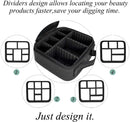 Axooms Cosmetics Storage Bag with Adjustable Compartments, Black, 25 × 22 × 9 cm