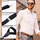 Axooms 1 Pair Men's Shirt Stay Clips by AYBH Honix – Adjustable Elastic Straps with Anti-Slip Lock Clips, Shirt Holder Accessories for Men & Women (Black)