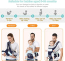 Axooms Multifunctional 9-in-1 Baby Carrier with Hip Seat, Newborn to Toddler