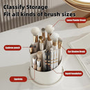 Axooms 360° Rotating Makeup Brush Organizer with Lid, Dustproof & Waterproof - Transparent
