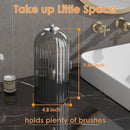 Axooms Makeup Brush Holder with 360-Degree Rotating Cover, Transparent Dustproof Vanity Organizer