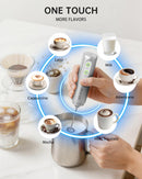 CIRCLE JOY Rechargeable Milk Frother Handheld with Stand, Dual Spring Whisk Head Electric Coffee Frother Foam Maker, Portable Drink Mixer for Cappuccino, Latte, Matcha, Black