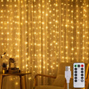 Axooms 195 LED Curtain Backdrop Lights 6.5×5 ft - Hanging Fairy Curtain Lights with 8 Lighting Modes & Remote Control for Bedroom, Window, Wall, Graduation & Indoor/Outdoor Decor