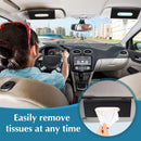 Axooms 2-Piece Car Tissue Holder Set, PU Leather Sun Visor Tissue Box Holder, Black