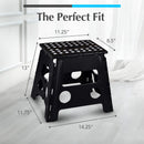 Handy Laundry Folding Step Stool 9 Inch, Black, Non-Slip Holds 300 lbs | 9 Inch, Black, Foldable Collapsible Step Stool, Non-Slip, Holds 300 lbs, Kitchen Bathroom Bedroom, Adults