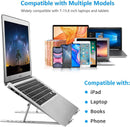 Axooms Foldable Adjustable Aluminum Laptop Stand for MacBook Air/Pro, HP, Lenovo, Dell and Other 10–15.6-Inch Laptops and Tablets, Silver